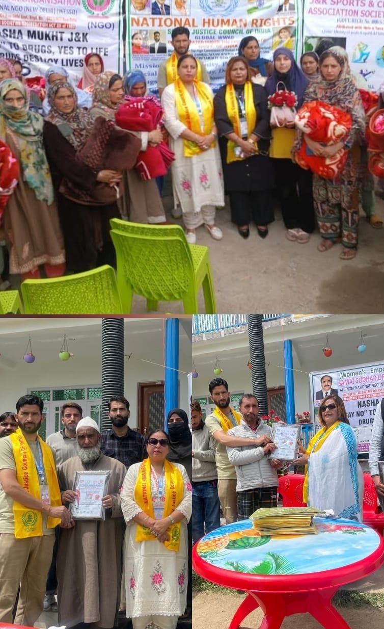 National Human Rights global family organizing Nasha Mukhati Drugs awearness in kashmir, Advocate Zargar Patnavi